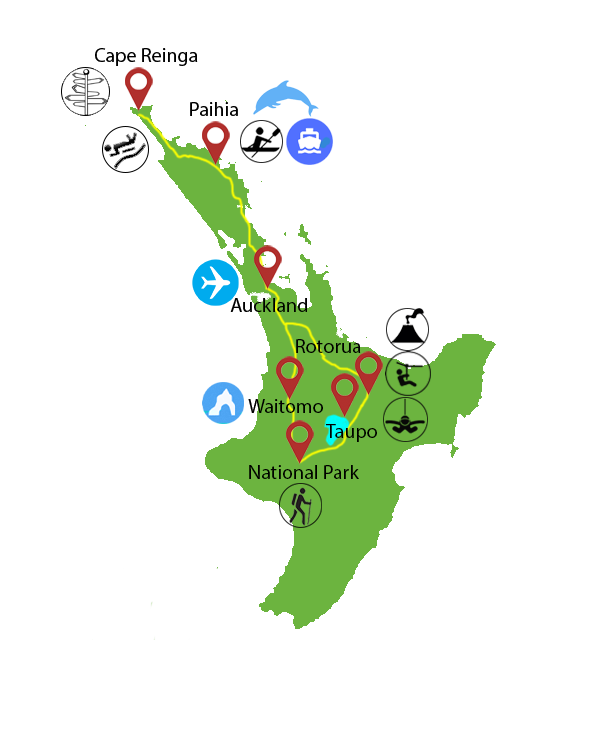 North Island tour for students in New Zealand - exchange student holiday. 