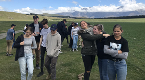 Farm vist, South Island school tour.