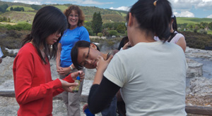 Hands on geothermal chemical testing with Learning Journeys, New Zealand.
