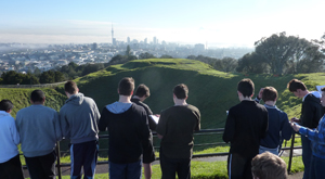 Urban Development secondary school student trip. Field sketches Mt Eden.